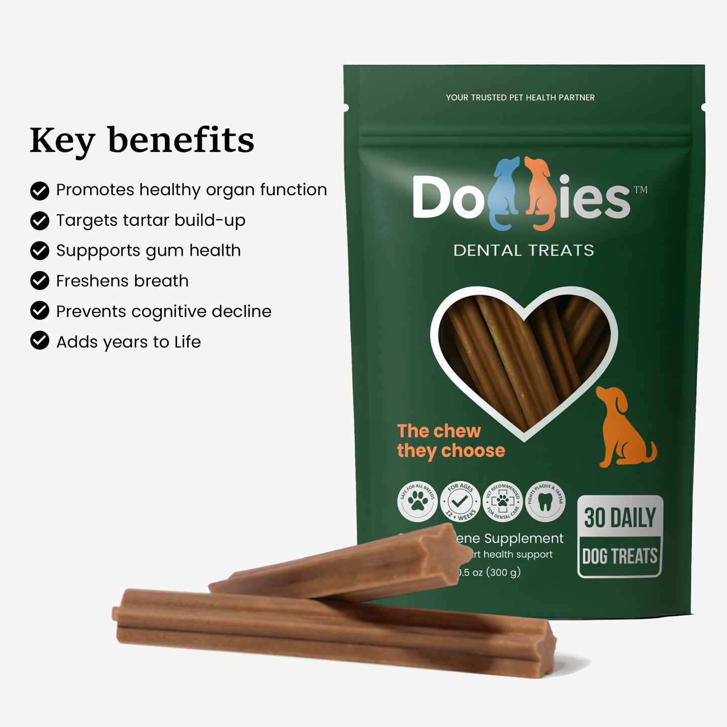 Doggies™ Selenium & Chelated Minerals Dental & Heart Health Chew