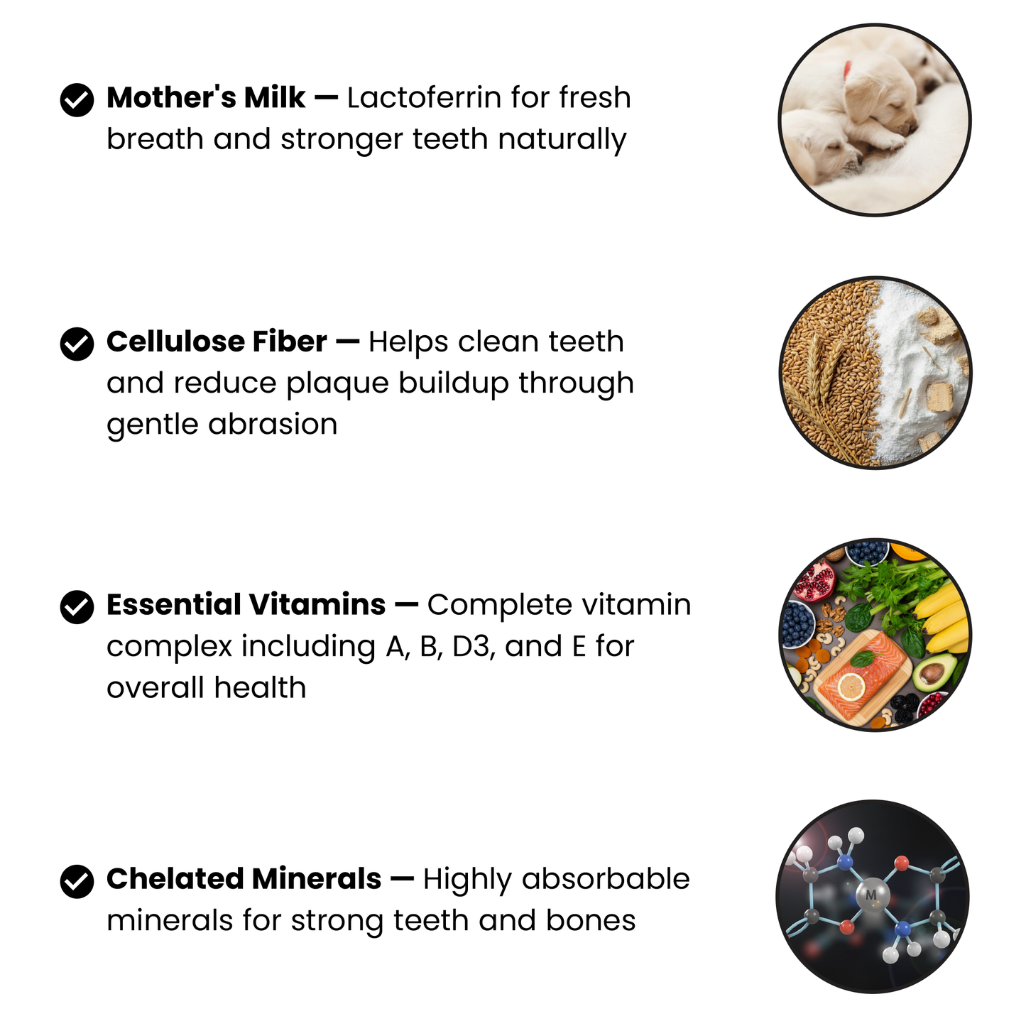 Vet-Formulated Dental Chews With Lactoferrin (Mother's Milk)